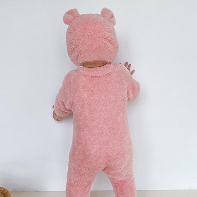 Cloud Teddy Cozy Footed Jumpsuit Set