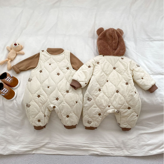 Starry Bear Padded Overalls or Hooded Jumpsuit