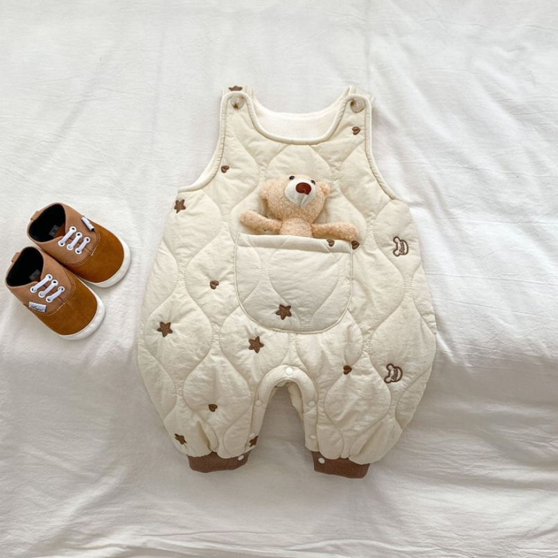 Starry Bear Padded Overalls or Hooded Jumpsuit