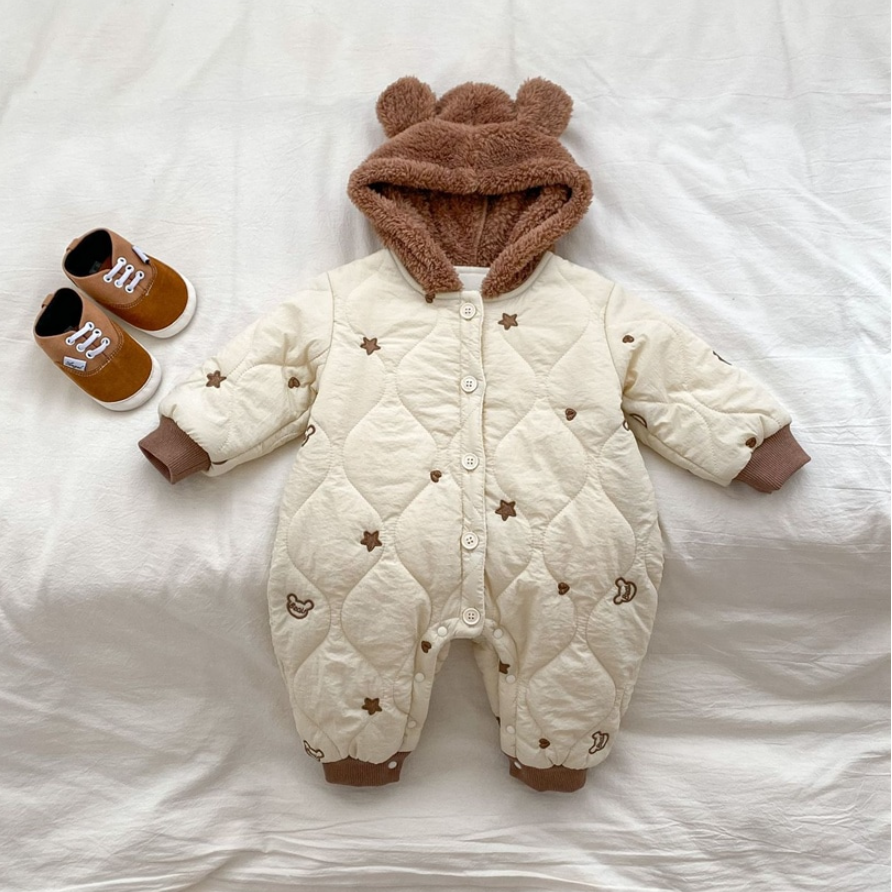 Starry Bear Padded Overalls or Hooded Jumpsuit