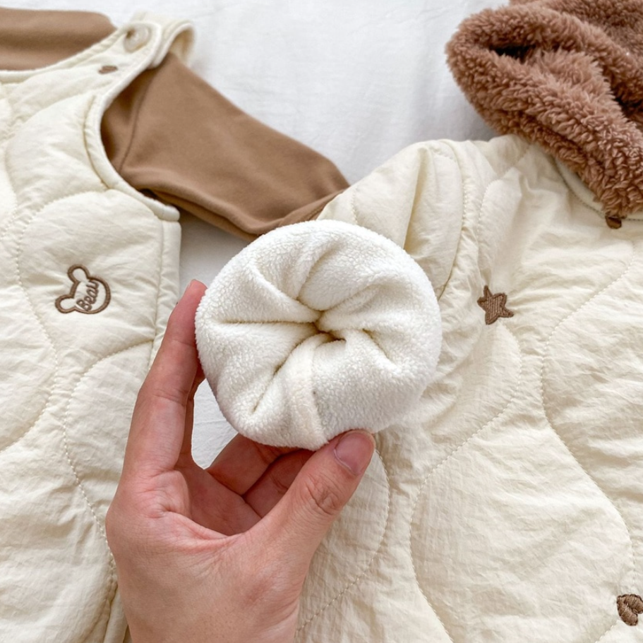 Starry Bear Padded Overalls or Hooded Jumpsuit