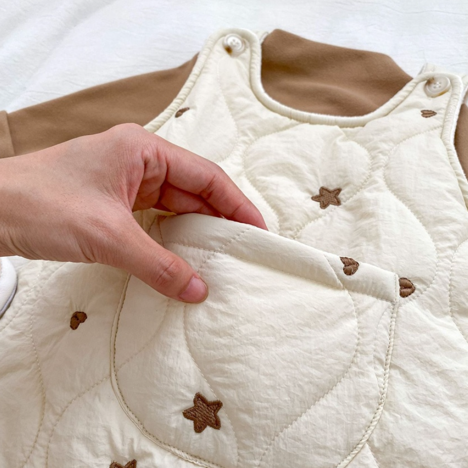 Starry Bear Padded Overalls or Hooded Jumpsuit