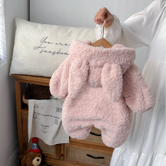 Pink Rabbit Fleece Bodysuit
