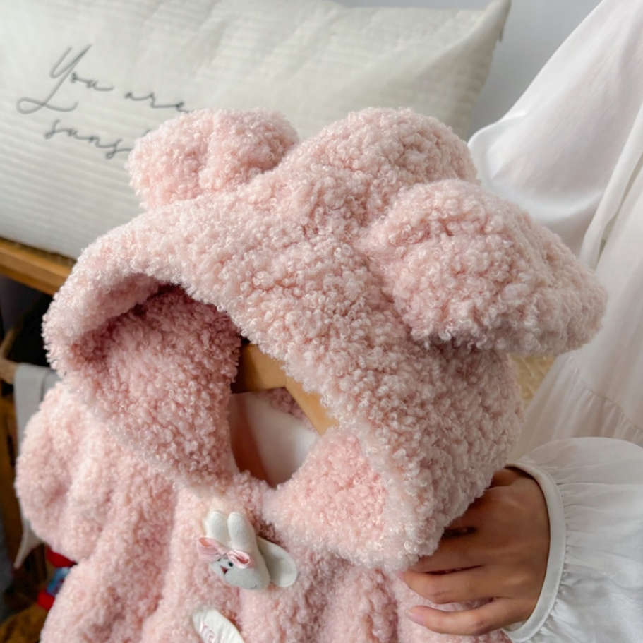 Pink Rabbit Fleece Bodysuit