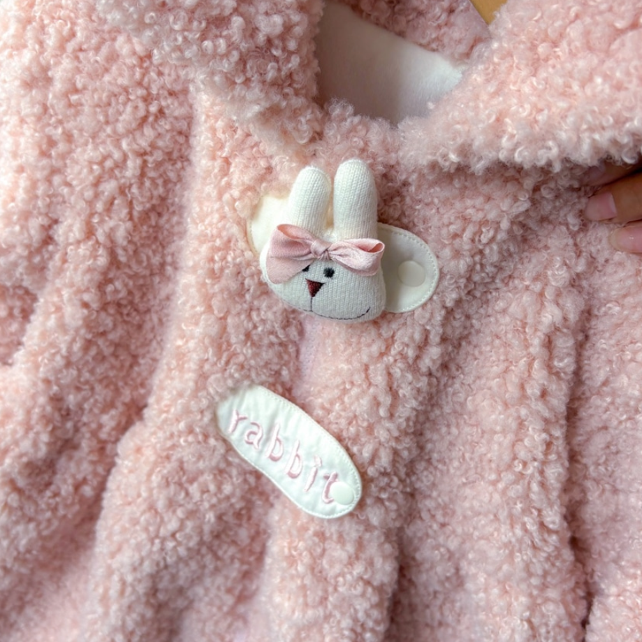 Pink Rabbit Fleece Bodysuit