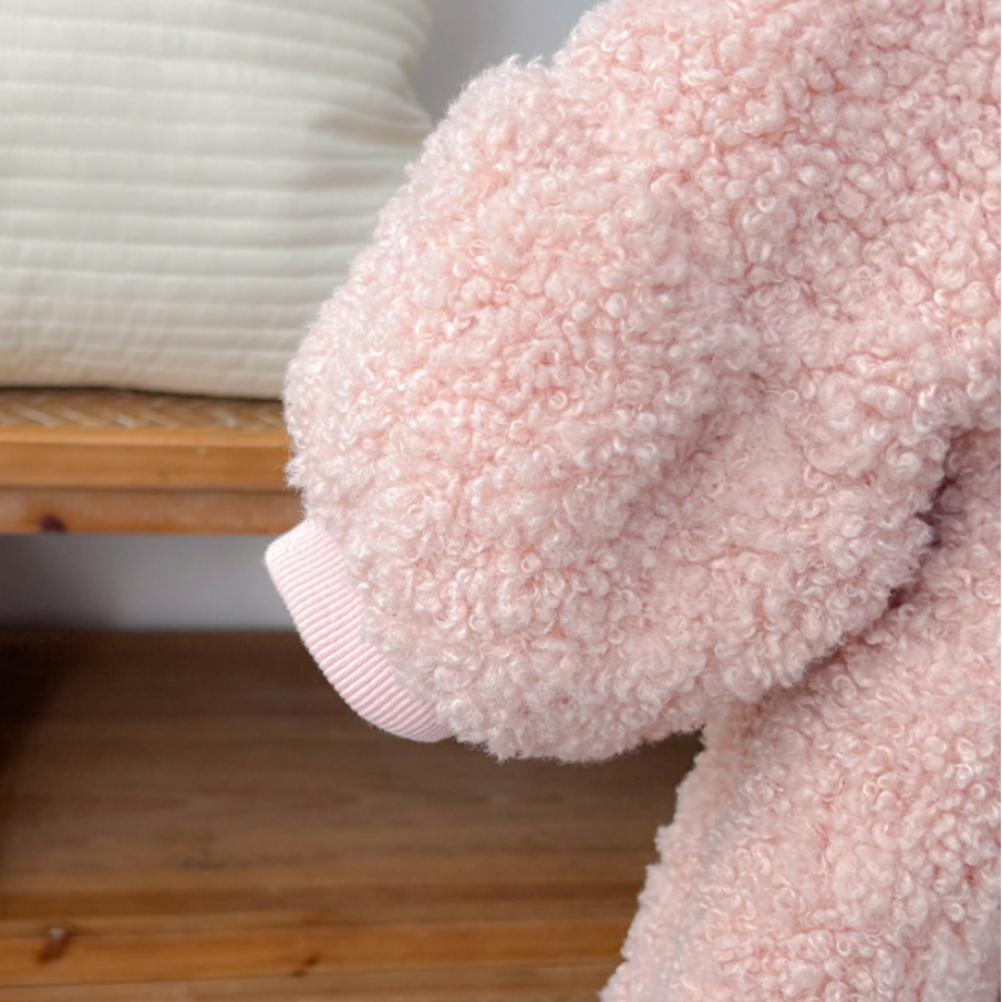 Pink Rabbit Fleece Bodysuit