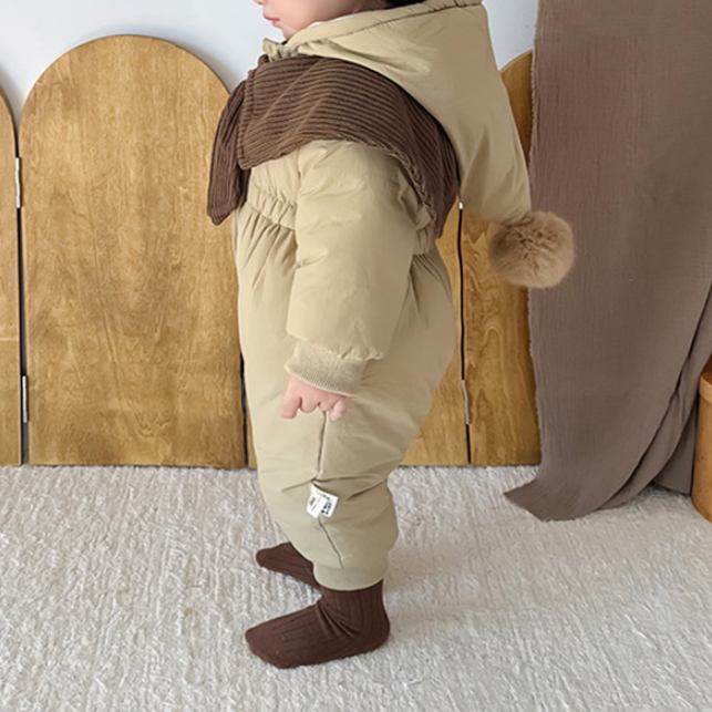 Dear Brown Padded Cone Hood Bodysuit
