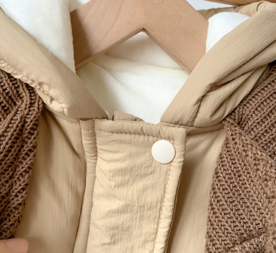 Dear Brown Padded Cone Hood Bodysuit