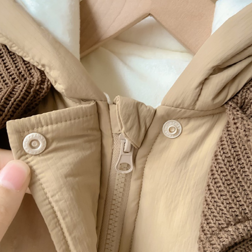 Dear Brown Padded Cone Hood Bodysuit