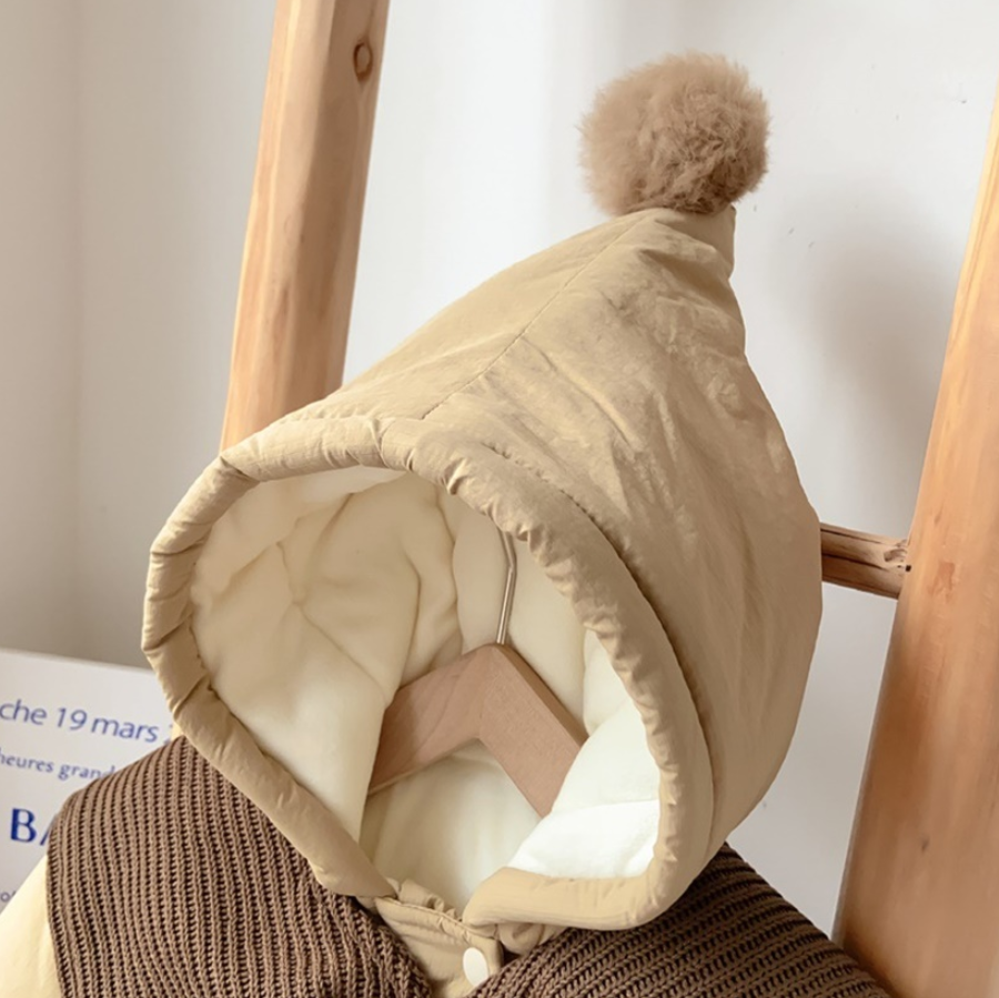 Dear Brown Padded Cone Hood Bodysuit