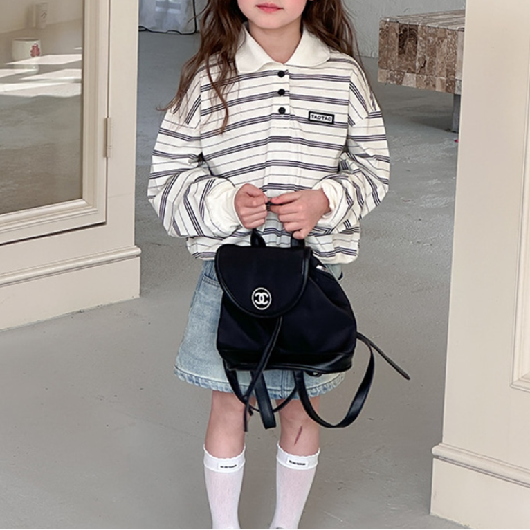 Relaxed Fit Stripe Collar Sweatshirt (Toddler/Kids/Junior)