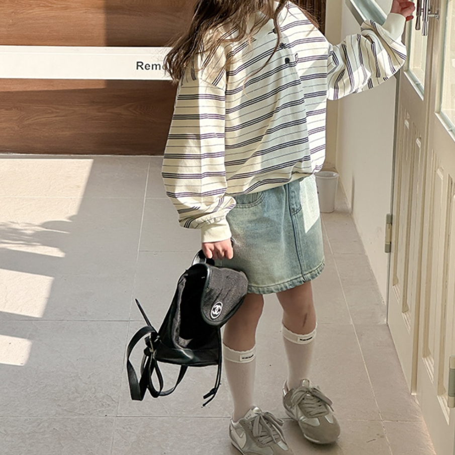 Relaxed Fit Stripe Collar Sweatshirt (Toddler/Kids/Junior)