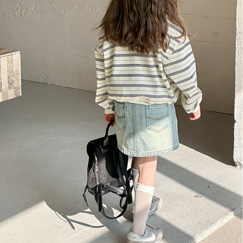 Relaxed Fit Stripe Collar Sweatshirt (Toddler/Kids/Junior)