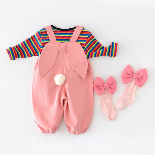 Strawberry Pink Rabbit Suspender Overalls (Baby/Toddler)