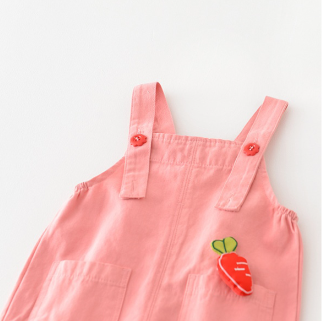 Strawberry Pink Rabbit Suspender Overalls (Baby/Toddler)
