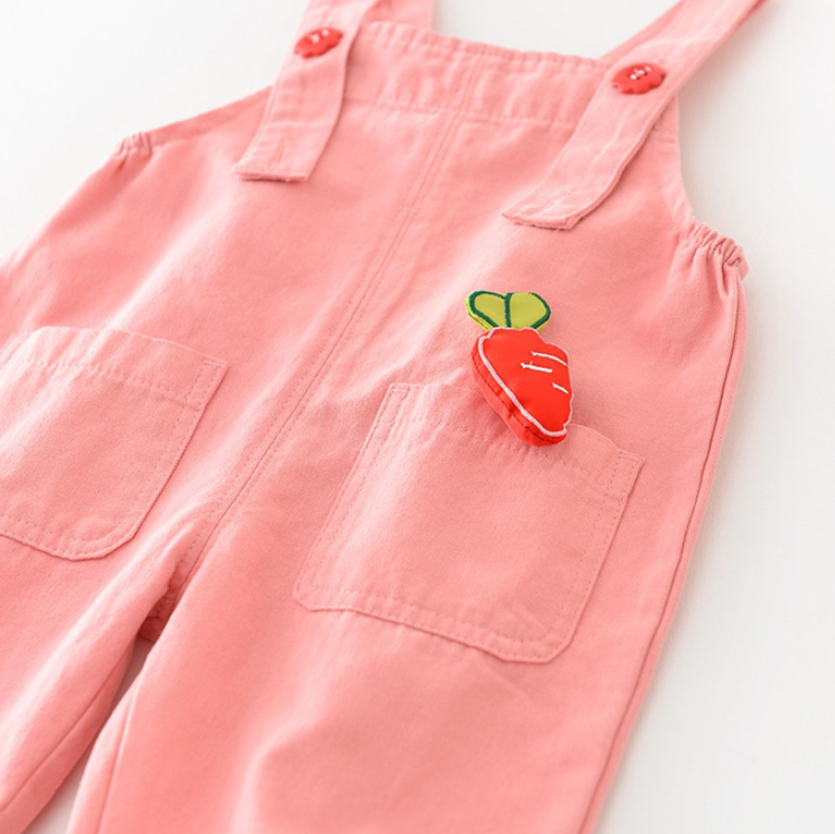 Strawberry Pink Rabbit Suspender Overalls (Baby/Toddler)
