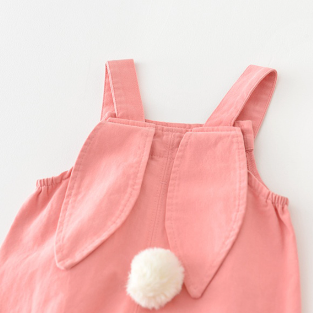 Strawberry Pink Rabbit Suspender Overalls (Baby/Toddler)