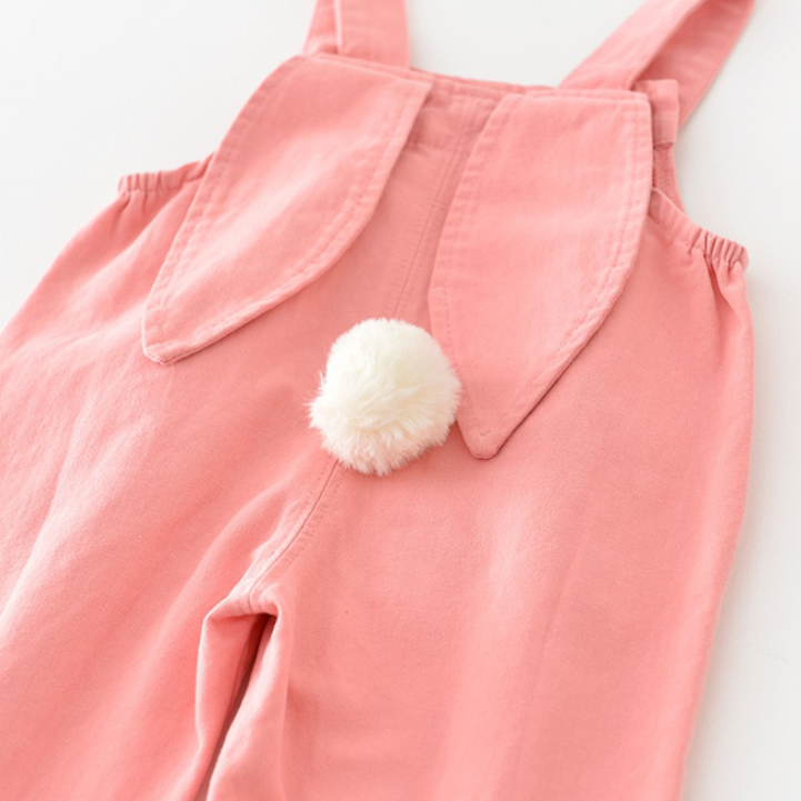 Strawberry Pink Rabbit Suspender Overalls (Baby/Toddler)