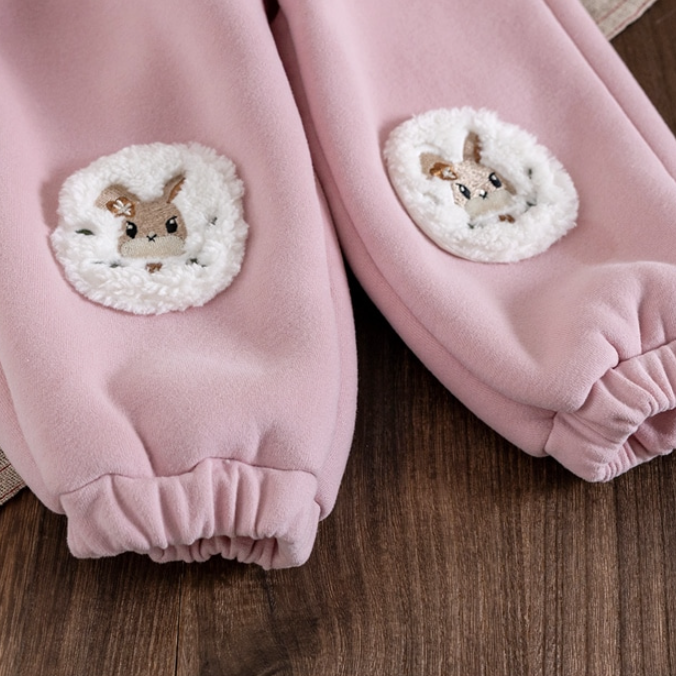 Cozy Rabbit Knee Patch Fleece Pants (Kids/Toddler)