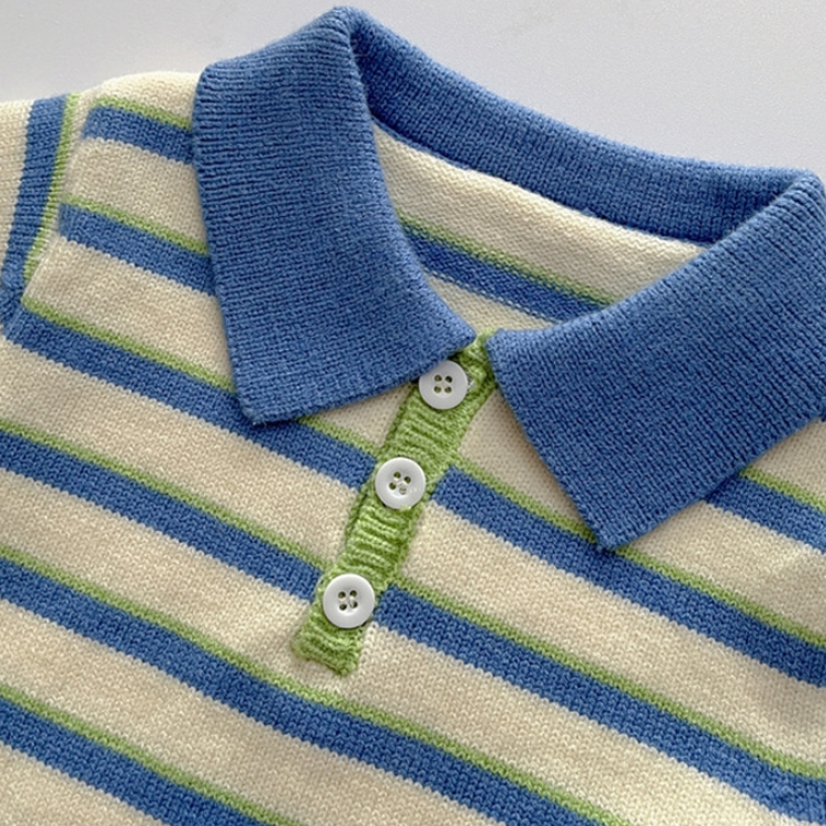 Stripe Collar Knit & Denim Set (Baby/Toddler/Kids)