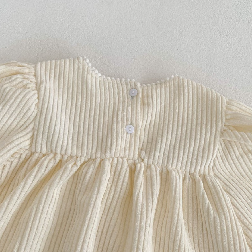 Sweet Embroidered Flower Corduroy Dress (Baby/Toddler/Kids)