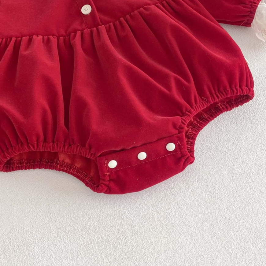 Elegant Ruby Lace Romper & Dress