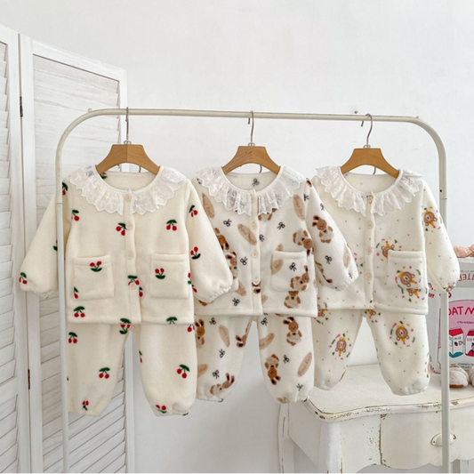 Fleece Button-Up Pajama Set (Baby/Toddler/Kids)