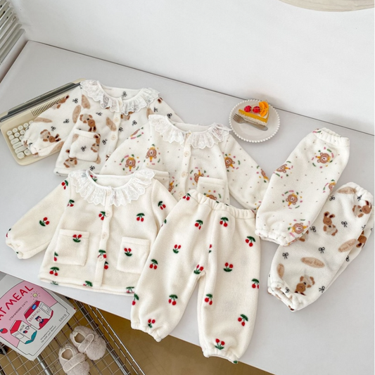 Fleece Button-Up Pajama Set (Baby/Toddler/Kids)