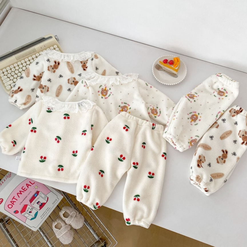 Fleece Button-Up Pajama Set (Baby/Toddler/Kids)