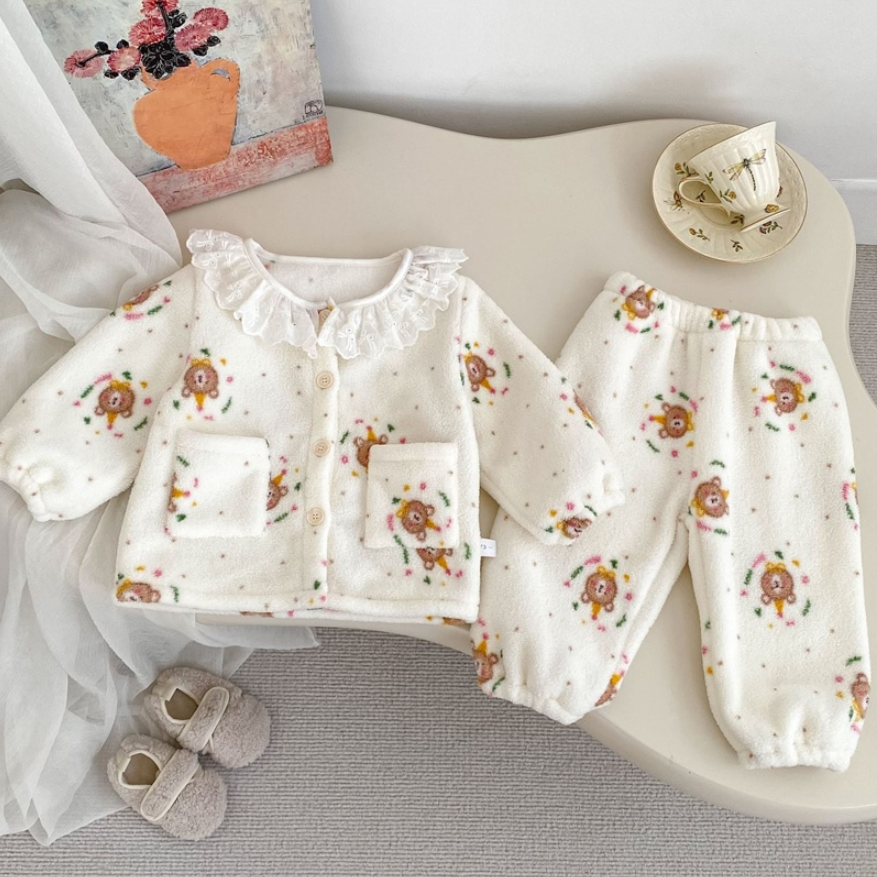 Fleece Button-Up Pajama Set (Baby/Toddler/Kids)