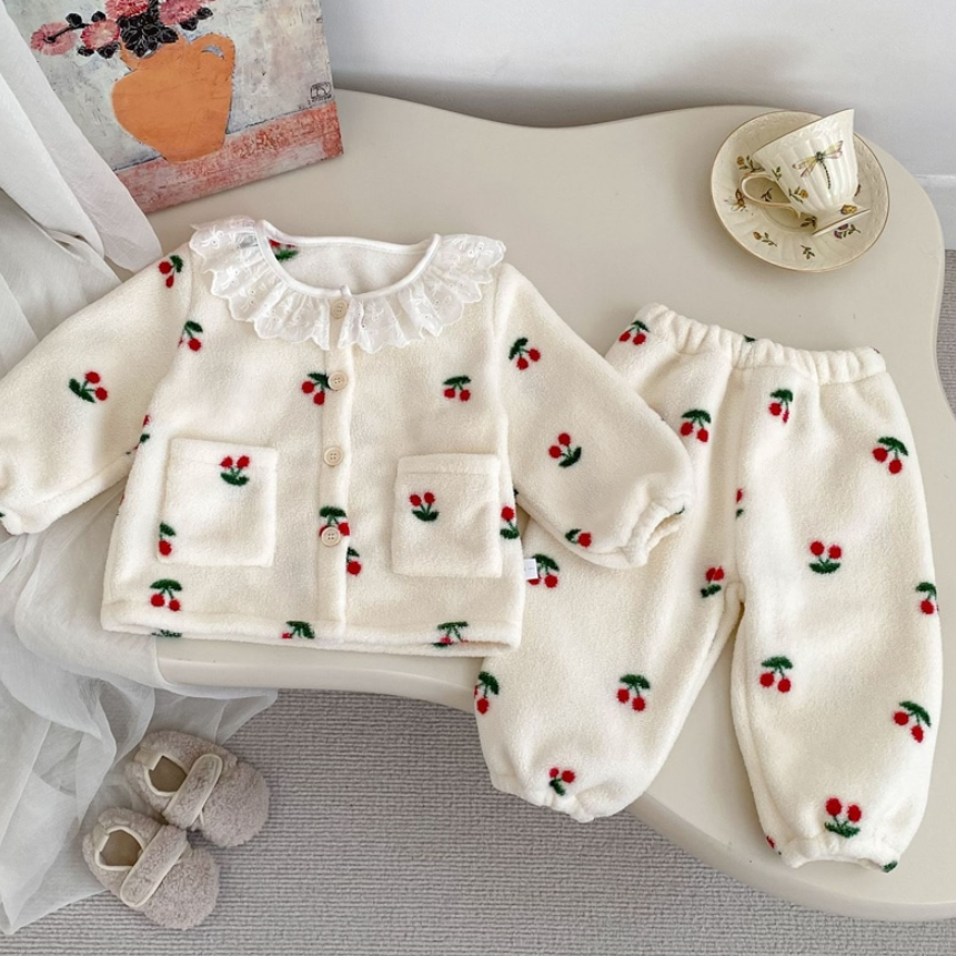 Fleece Button-Up Pajama Set (Baby/Toddler/Kids)
