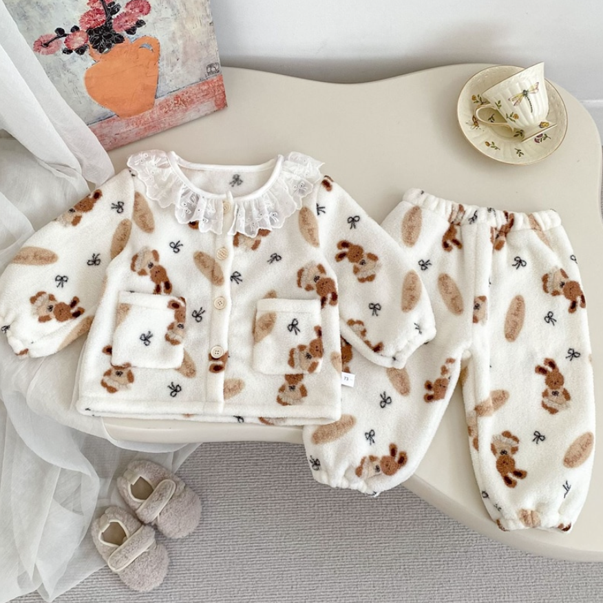 Fleece Button-Up Pajama Set (Baby/Toddler/Kids)