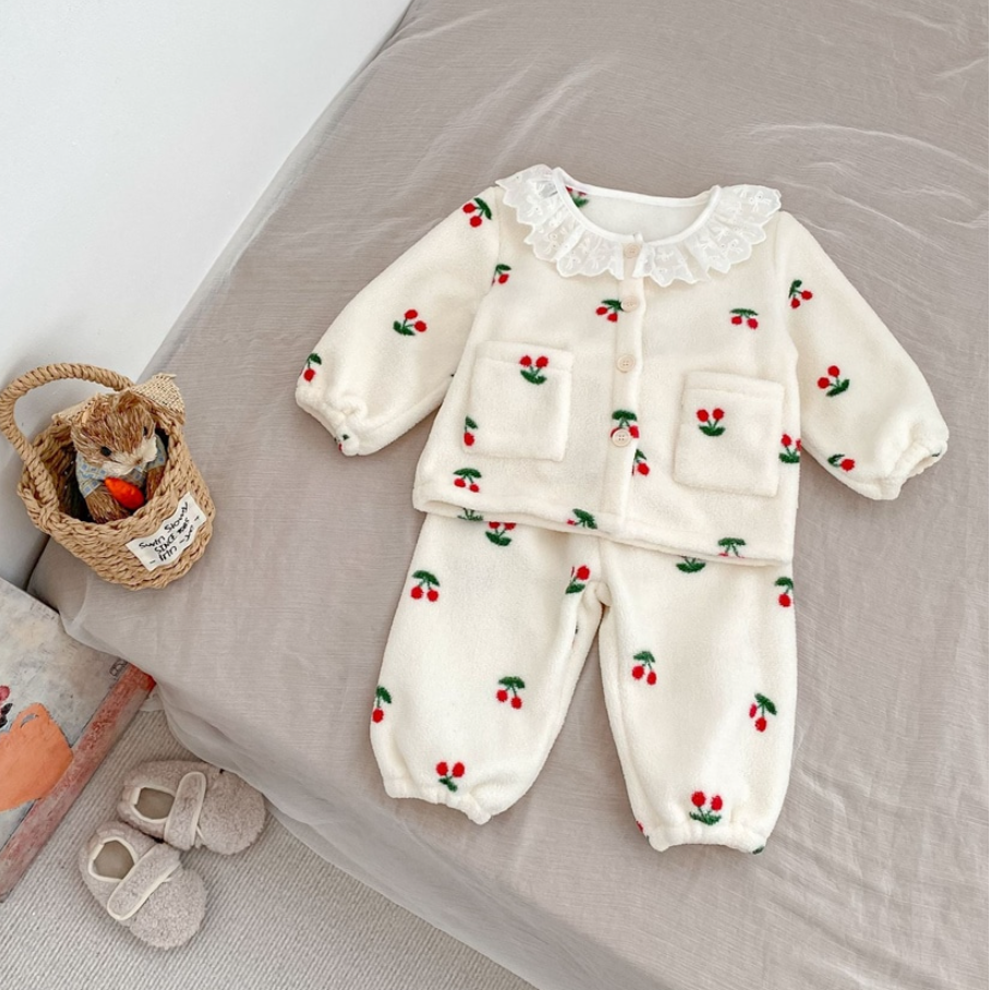Fleece Button-Up Pajama Set (Baby/Toddler/Kids)