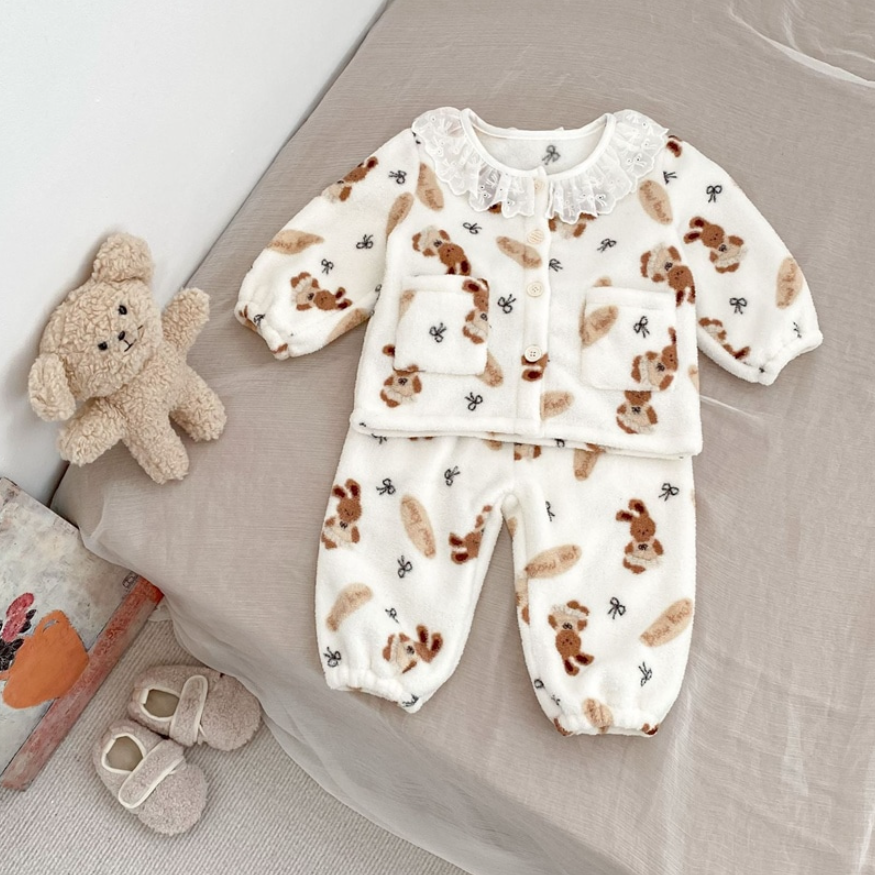 Fleece Button-Up Pajama Set (Baby/Toddler/Kids)