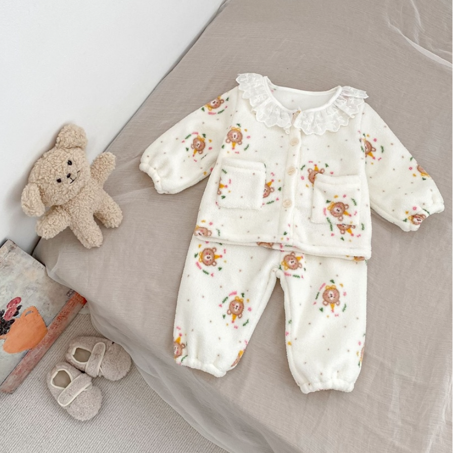 Fleece Button-Up Pajama Set (Baby/Toddler/Kids)