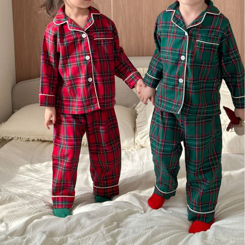 Festive Tartan Plaid Pajama Set (Kids/Junior)