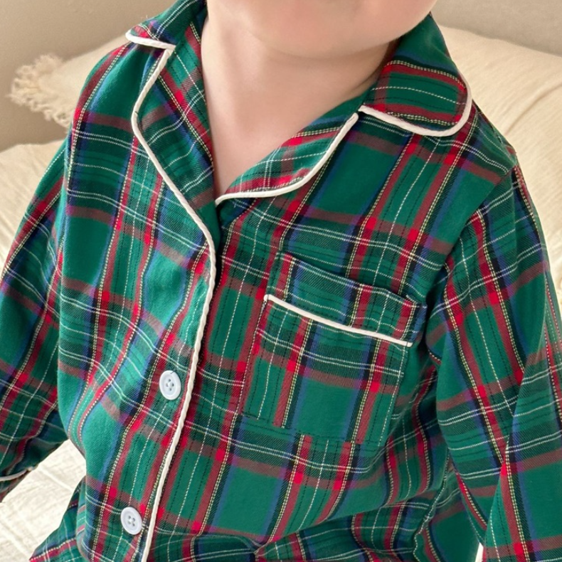 Festive Tartan Plaid Pajama Set (Kids/Junior)
