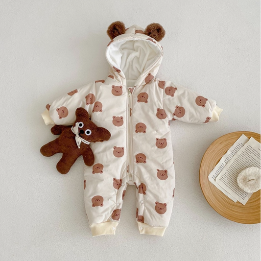 Cozy Padded Teddy Face Romper (Baby/Toddler)