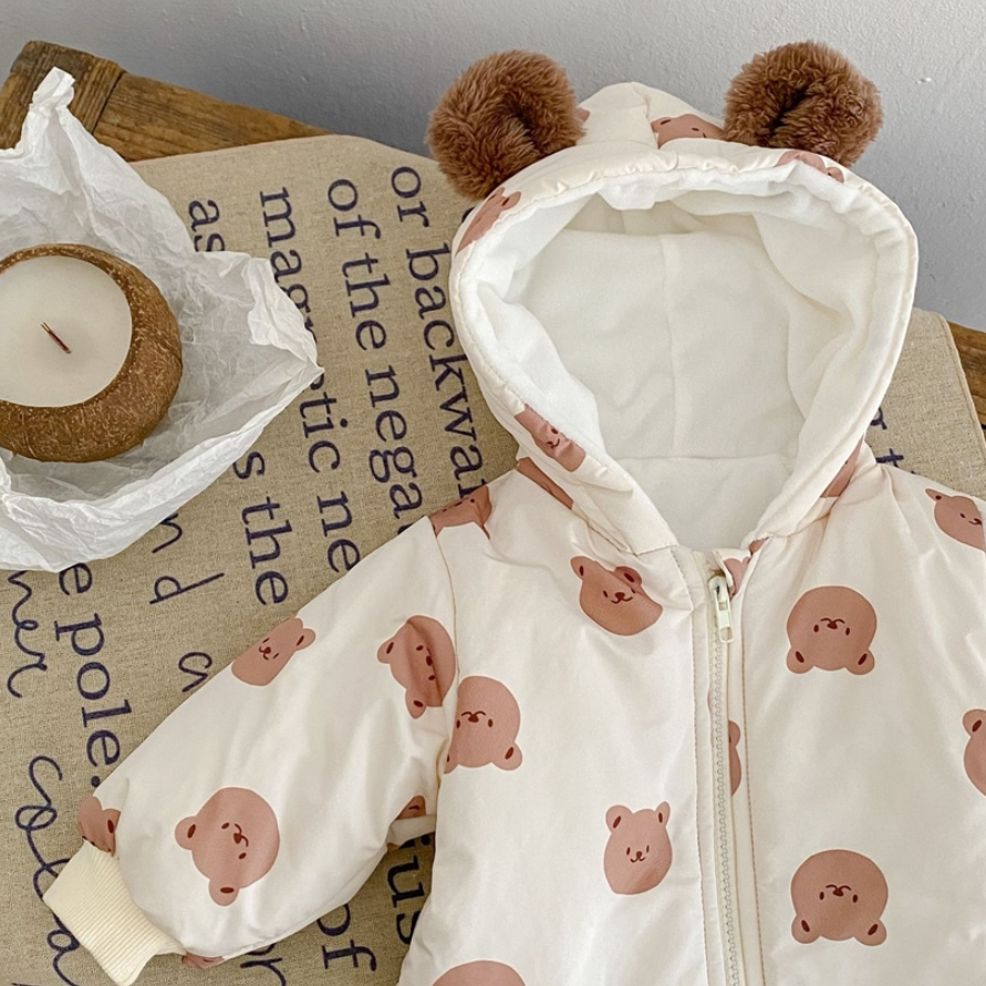 Cozy Padded Teddy Face Romper (Baby/Toddler)