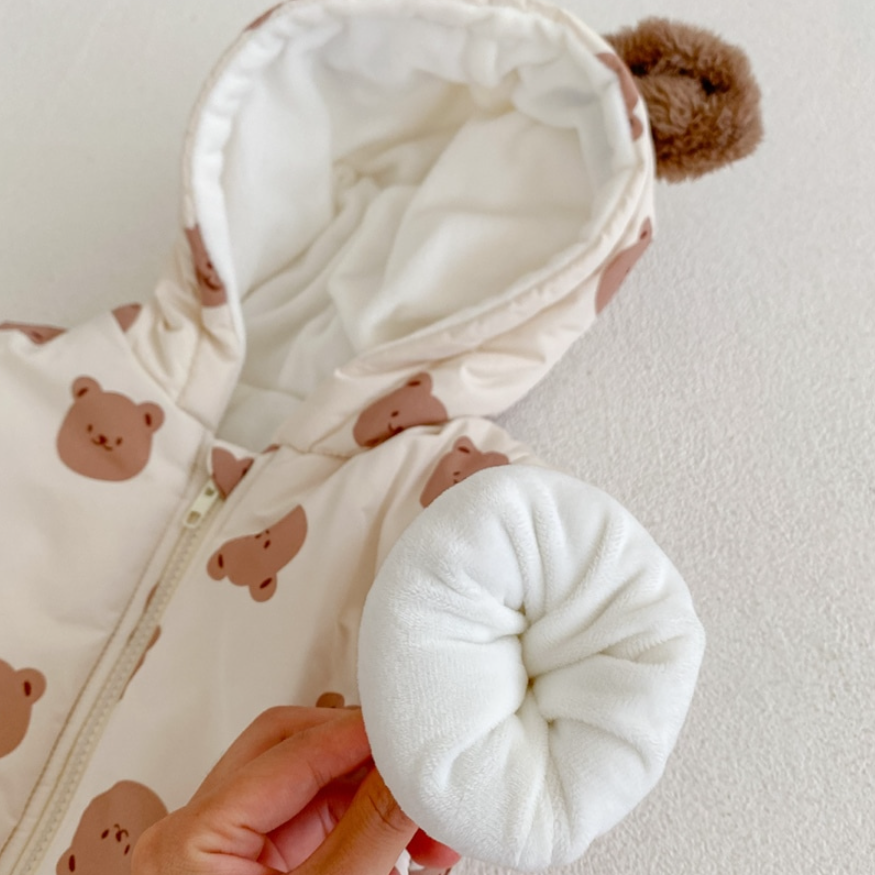 Cozy Padded Teddy Face Romper (Baby/Toddler)
