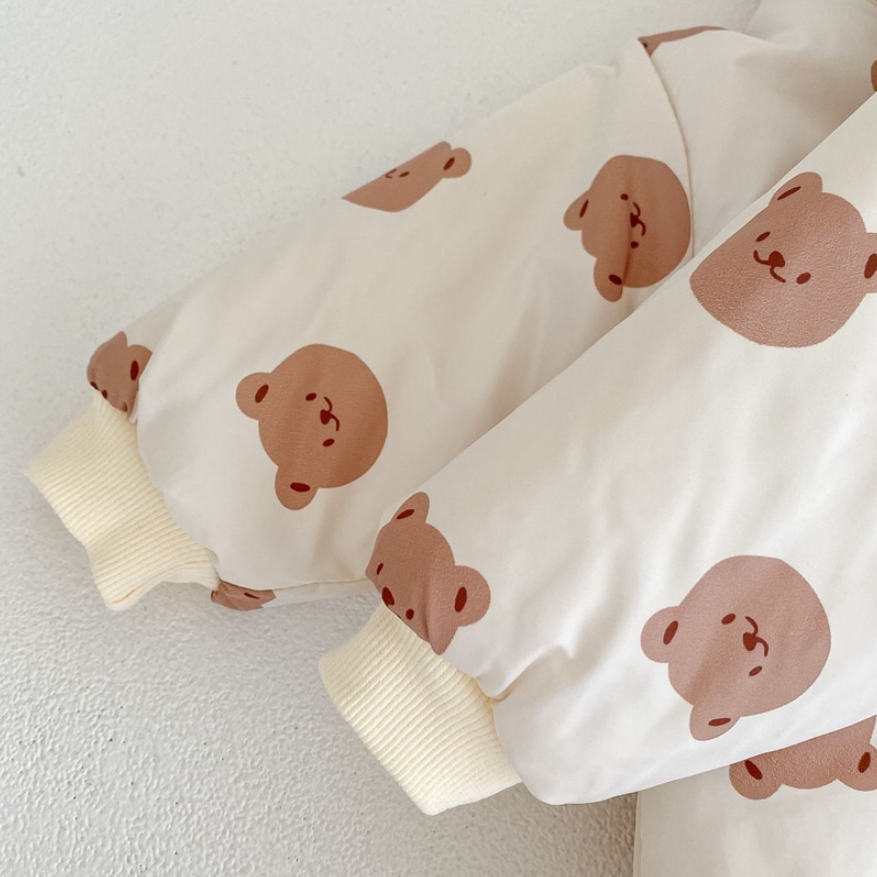 Cozy Padded Teddy Face Romper (Baby/Toddler)