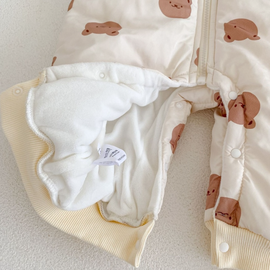 Cozy Padded Teddy Face Romper (Baby/Toddler)