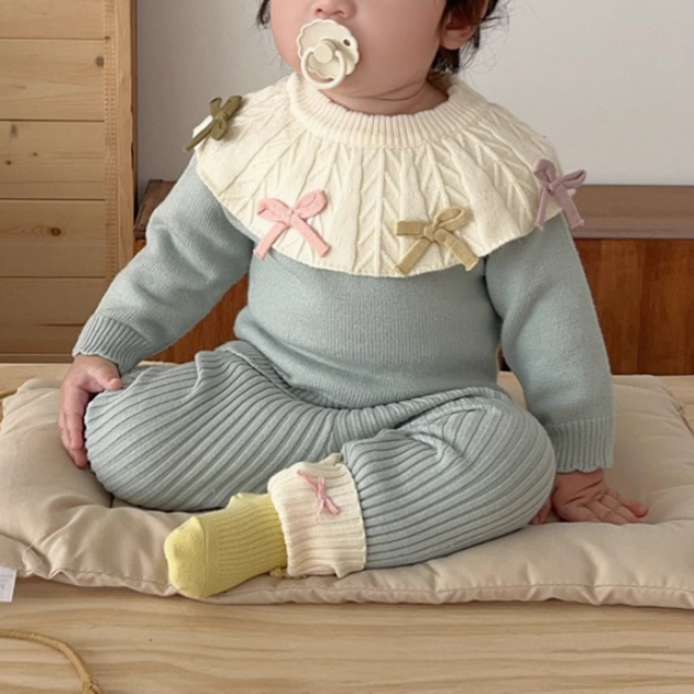 Pastel Ribbon Knit & Leggings Set (Baby/Toddler)