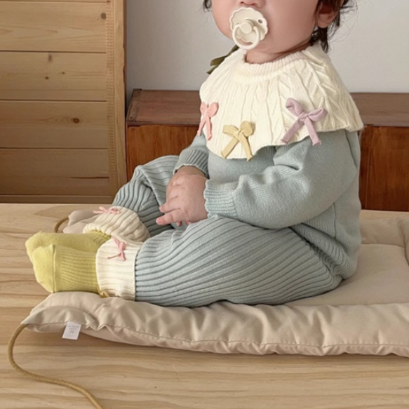 Pastel Ribbon Knit & Leggings Set (Baby/Toddler)