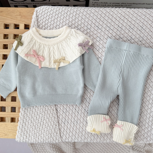 Pastel Ribbon Knit & Leggings Set (Baby/Toddler)
