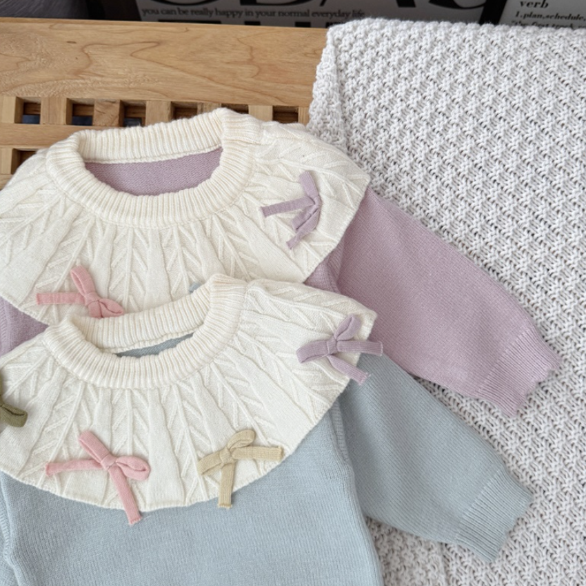 Pastel Ribbon Knit & Leggings Set (Baby/Toddler)