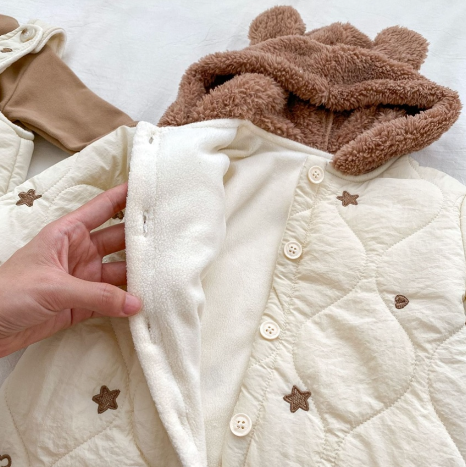 Starry Bear Padded Overalls or Hooded Jumpsuit