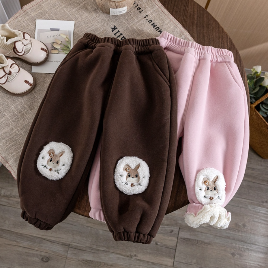 Cozy Rabbit Knee Patch Fleece Pants (Kids/Toddler)