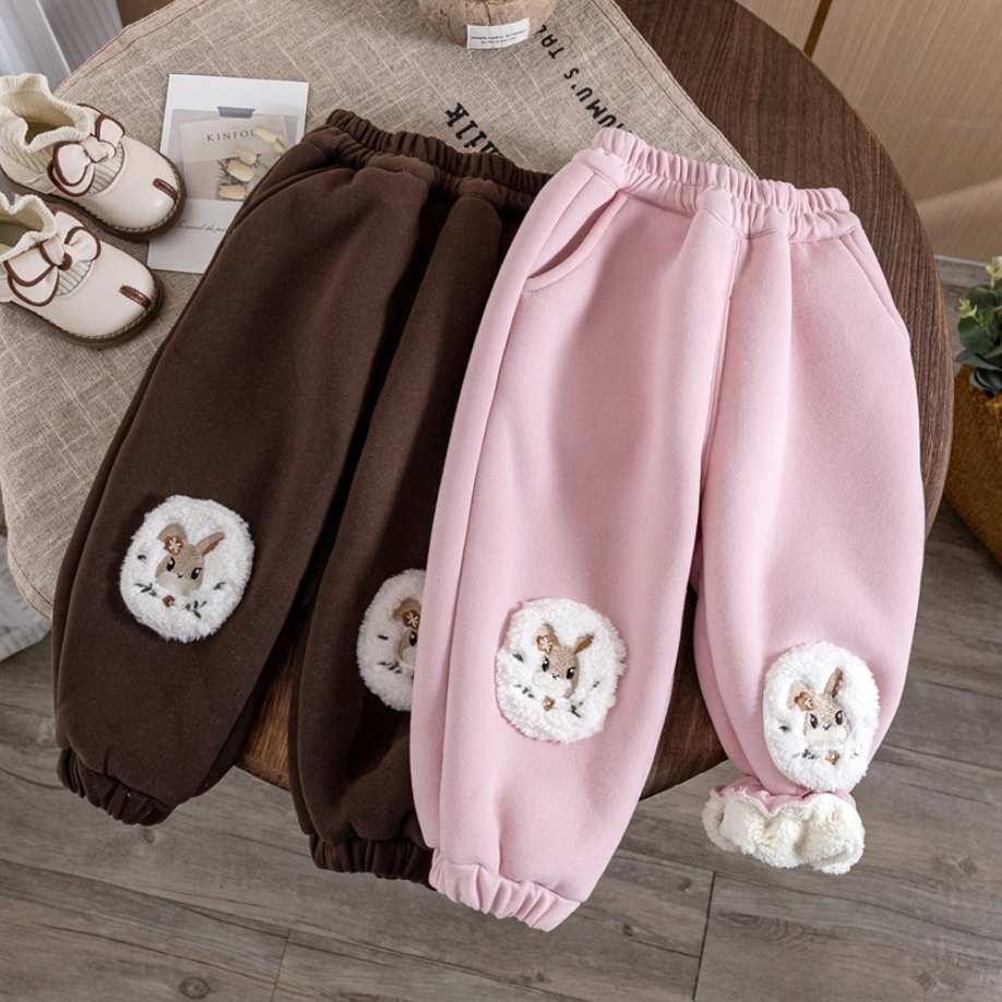 Cozy Rabbit Knee Patch Fleece Pants (Kids/Toddler)