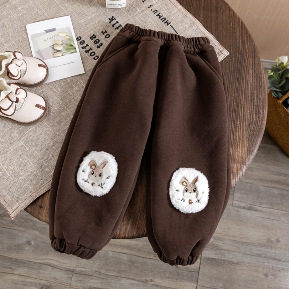 Cozy Rabbit Knee Patch Fleece Pants (Kids/Toddler)